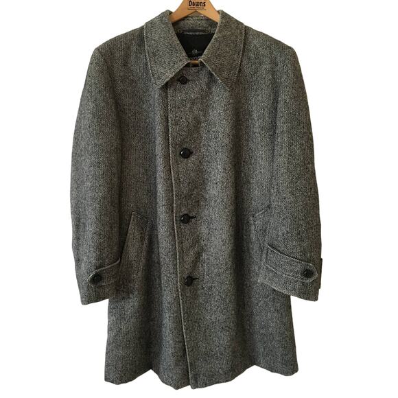 Congres Original Junex de Luxe XL Gray Herringbone Coat Tartan Liner Jean Valett - Picture 1 of 5